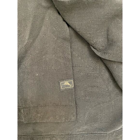 Tommy Bahama Mens Black Short Sleeve Button Down Silk Short Size Medium Textured - Picture 3 of 6